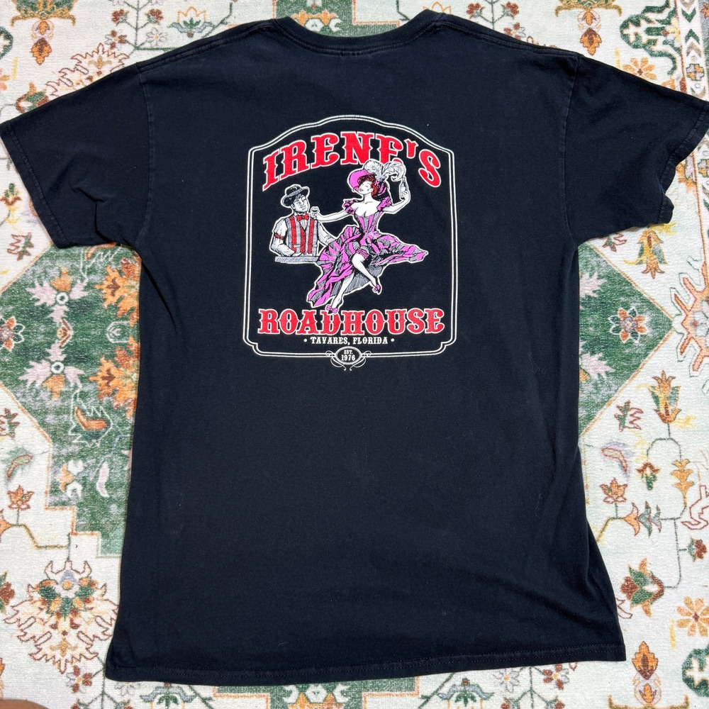 Gildan Mens Large Black Irene's Roadhouse Florida Graphic T Shirt Tee - Picture 1 of 5